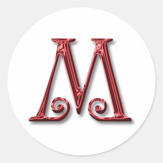 Sticker Rond Lettre M Monogram (Devant)