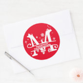 Sticker Rond Lettre M Monogramme Nom de famille initial Salutat (Enveloppe)