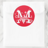 Sticker Rond Lettre M Monogramme Nom de famille initial Salutat (Sac)