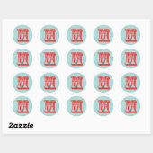 Sticker Rond Lettre M style carnaval monogramme première préfér (Feuille)