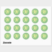 Sticker Rond Lettre Mariage nuptiale W - Personnaliser (Feuille)
