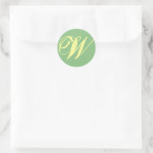 Sticker Rond Lettre Mariage nuptiale W - Personnaliser (Sac)