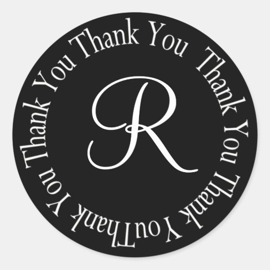 Sticker Rond LETTRE Merci "R" (Devant)