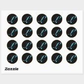 STICKER ROND LETTRE MONÂTRE INITIALE L (Feuille)