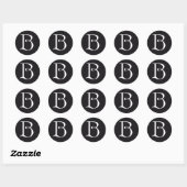 Sticker Rond Lettre monogramme B (Feuille)