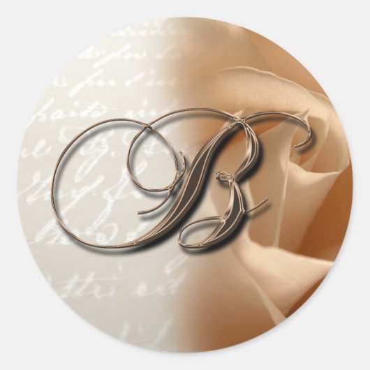 Sticker Rond Lettre monogramme B Mariage Enveloppe Sceau (Devant)