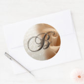 Sticker Rond Lettre monogramme B Mariage Enveloppe Sceau (Enveloppe)