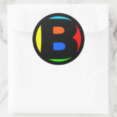 STICKER ROND LETTRE MONOGRAMME COLORÉE B (Sac)
