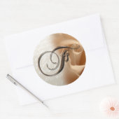 Sticker Rond Lettre monogramme F Mariage Enveloppe Sceau (Enveloppe)