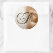 Sticker Rond Lettre monogramme F Mariage Enveloppe Sceau (Sac)