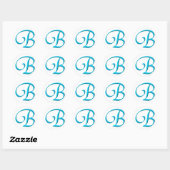 Sticker Rond Lettre Monogramme initial B (Feuille)