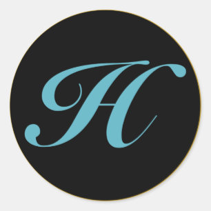 Sticker Rond LETTRE MONogramme INITIALE H