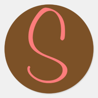 Sticker Rond Lettre Monogramme initiale "S"