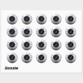 Sticker Rond Lettre monogramme J Violet (Feuille)
