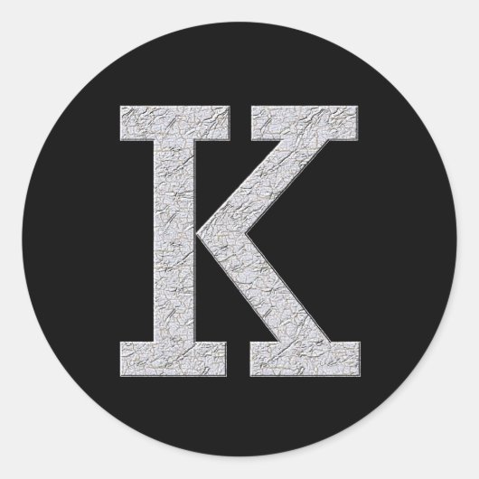 Sticker Rond Lettre monogramme K (Devant)