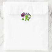 Sticker Rond Lettre monogramme K Expression de texte de bienven (Sac)