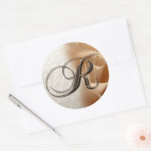 Sticker Rond Lettre monogramme R Mariage Enveloppe Sceau (Enveloppe)
