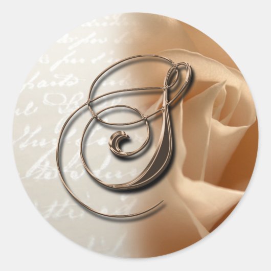 Sticker Rond Lettre monogramme S Mariage Enveloppe Sceau (Devant)