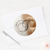 Sticker Rond Lettre monogramme T Mariage Enveloppe Sceau (Enveloppe)