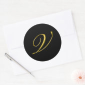Sticker Rond Lettre monogramme V Mariage Enveloppe Sceau (Enveloppe)