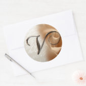 Sticker Rond Lettre monogramme V Mariage Enveloppe Sceau (Enveloppe)
