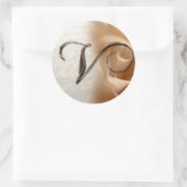 Sticker Rond Lettre monogramme V Mariage Enveloppe Sceau (Sac)