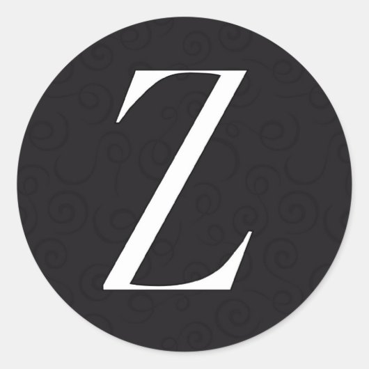 Sticker Rond Lettre monogramme Z (Devant)