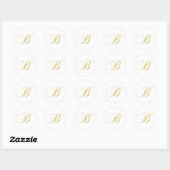 Sticker Rond Lettre monographie B Golden Single (Feuille)
