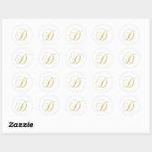 Sticker Rond Lettre monographie D Golden Single (Feuille)