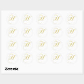 Sticker Rond Lettre monographie H Golden Single (Feuille)