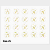 Sticker Rond Lettre monographie K Golden Single (Feuille)