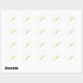 Sticker Rond Lettre monographie P Golden Single (Feuille)
