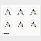STICKER ROND LETTRE MONOGRAPHIQUE BLANCHE A SUR BLANC (Feuille)