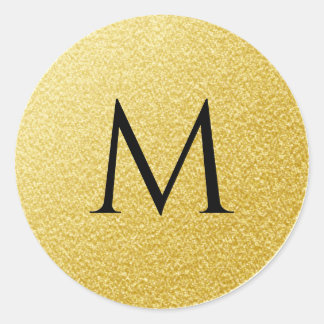 Sticker Rond LETTRE MONOGRAPHIQUE D'OR Parties scintillant Étin