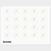 STICKER ROND LETTRE MONOGRAPHIQUE G CHACUN D'OR (Feuille)