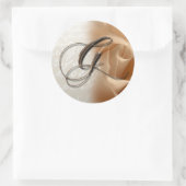 Sticker Rond LETTRE MONOGRAPHIQUE G Mariage Enveloppe Sceau (Sac)
