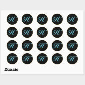 Sticker Rond Lettre monographique H initiale (Feuille)