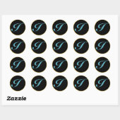 STICKER ROND LETTRE MONOGRAPHIQUE INITIALE I (Feuille)