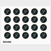 STICKER ROND LETTRE MONOGRAPHIQUE INITIALE J (Feuille)