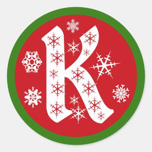STICKER ROND LETTRE MONOGRAPHIQUE K (Devant)