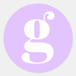Sticker Rond LETTRE MONOGRAPHIQUE MODÈLE INITIALE Pastel Laven