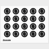 Sticker Rond Lettre monographique O (Feuille)