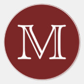 STICKER ROND LETTRE MONOGRAPHIQUE ROBE BLANCHE (Devant)