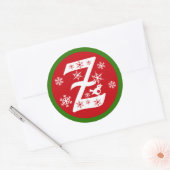 Sticker Rond LETTRE MONOGRAPHIQUE Z Snowflakes (Enveloppe)