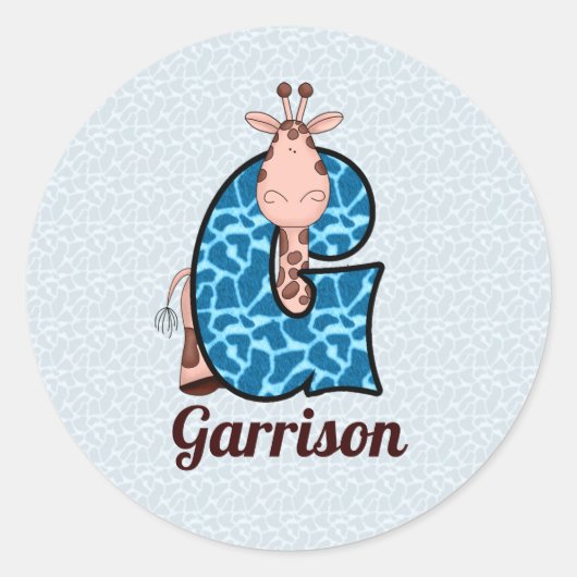 STICKER ROND LETTRE MONOMOGRAPHE GREFFE G AVEC NOM (Devant)