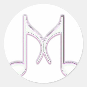 Sticker Rond Lettre musicale de "M"