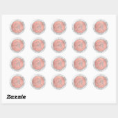 STICKER ROND LETTRE "N" EN MARBRE ROSE ROSE D'OR (Feuille)