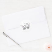 Sticker Rond Lettre N Monogramme initial avec ailes angéliques (Enveloppe)