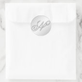 Sticker Rond Lettre N script initial faux argent monogramme fav (Sac)