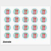 Sticker Rond Lettre N style carnaval monogramme première préfér (Feuille)